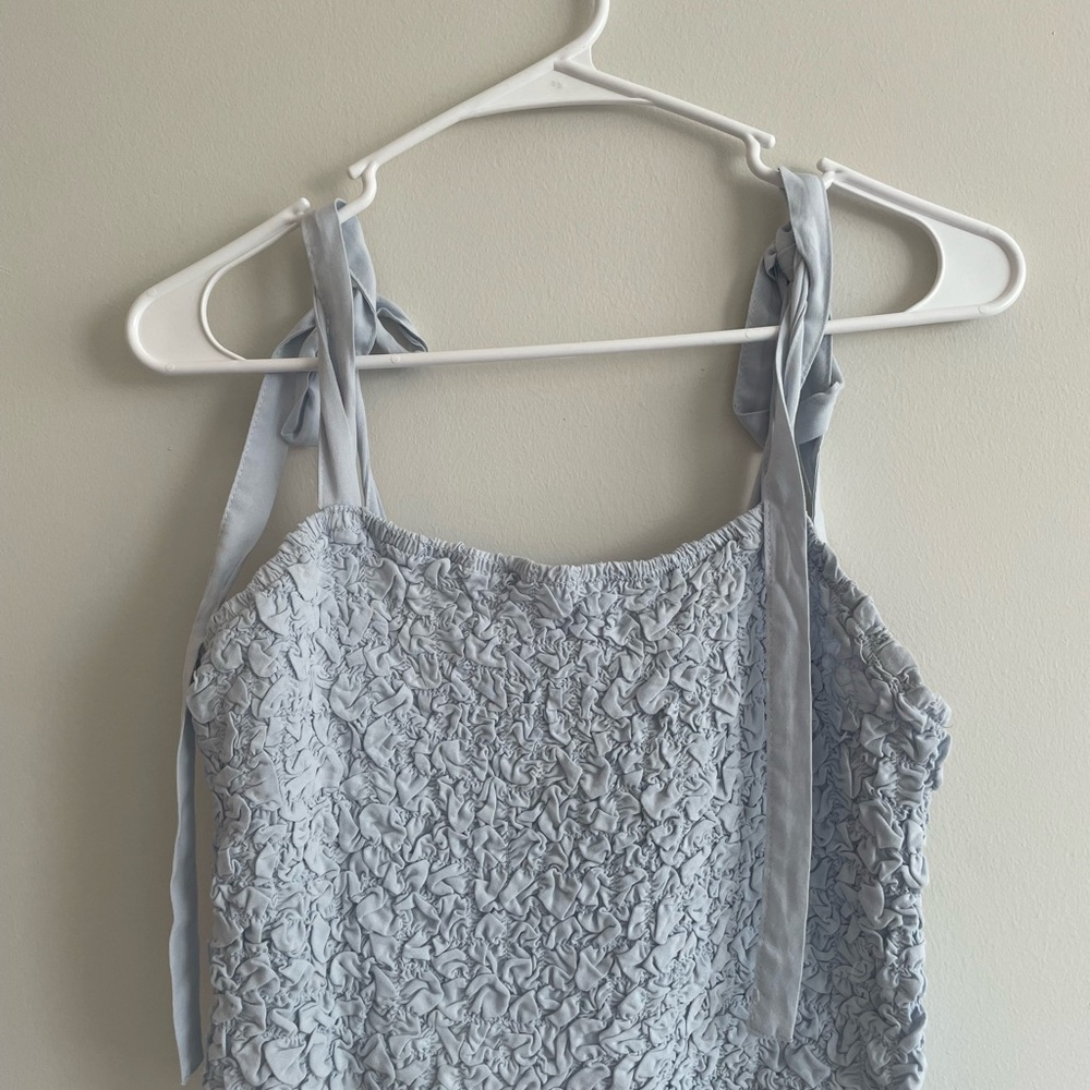 Kendall & Kylie Light Blue Textured Tank Top